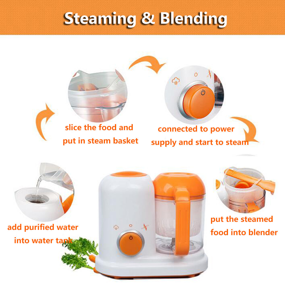 Multi-function Baby Food Processor Smart Baby Food Cooking Blenders