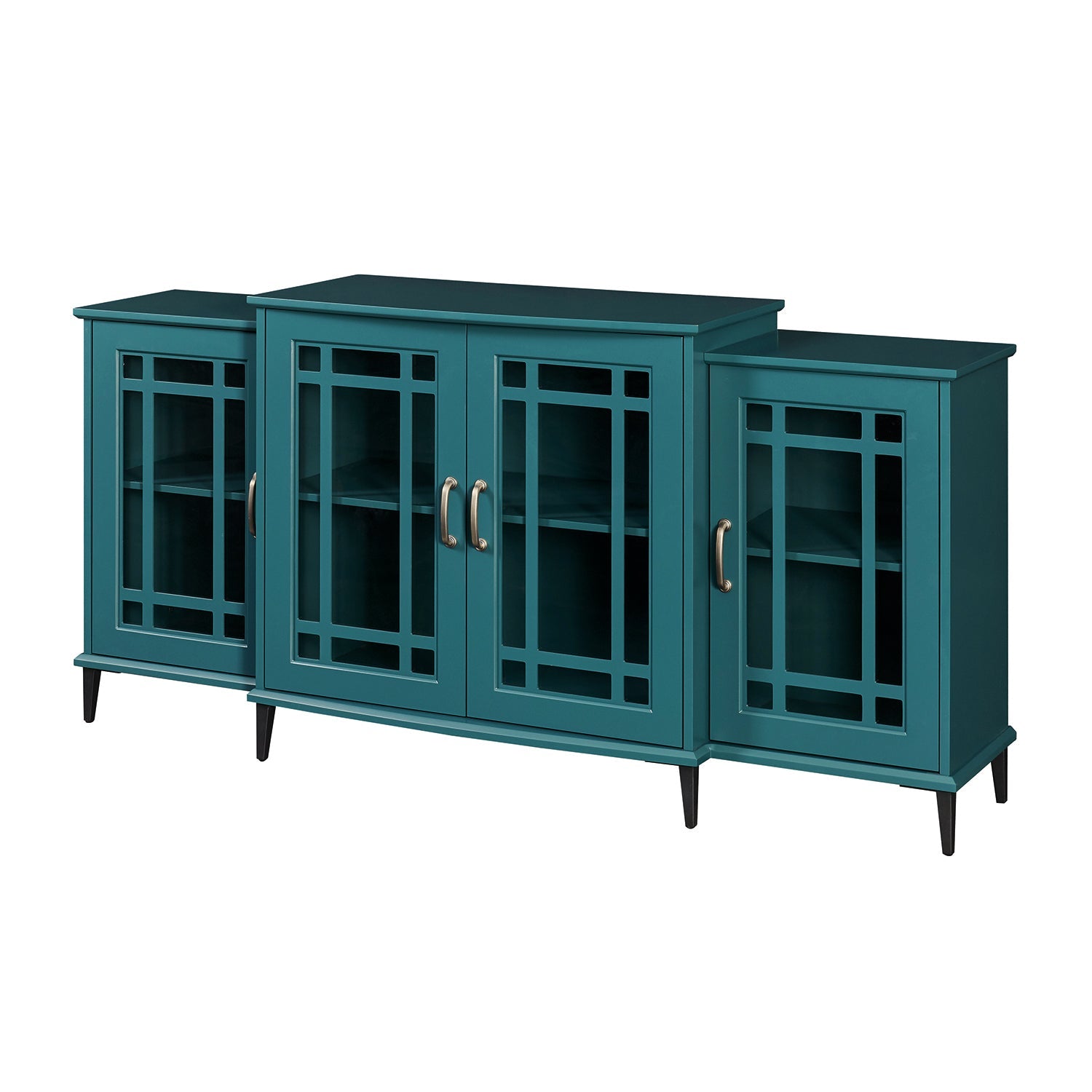 62" TV Stand Buffet Sideboard Cabinet Teal Blue