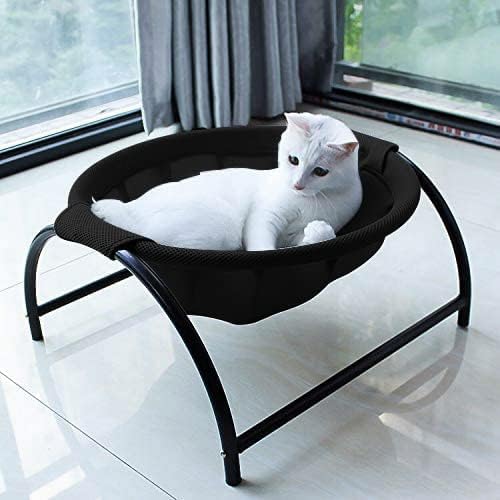 JUNSPOW Lit pour chat et chien - Hamac pour animal domestique - Lit autoportant pour chat - Fournitures pour chat - Lavage complet - Structure stable - Détachable - Excellente respirabilité - Assemblage facile à l'intérieur et à l'extérieur