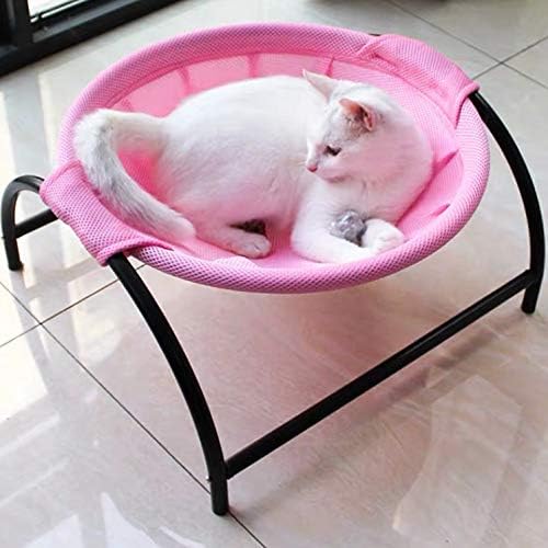 JUNSPOW Lit pour chat et chien - Hamac pour animal domestique - Lit autoportant pour chat - Fournitures pour chat - Lavage complet - Structure stable - Détachable - Excellente respirabilité - Assemblage facile à l'intérieur et à l'extérieur