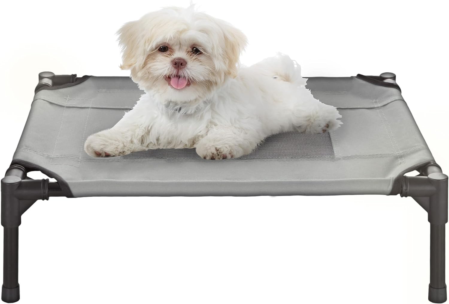 Elevated Dog Bed - 30x24-Inch Portable Pet Bed with Non-Slip Feet - Indoor/Outdoor Dog Cot or Puppy Bed for Pets up to 50lbs by (Blue)
