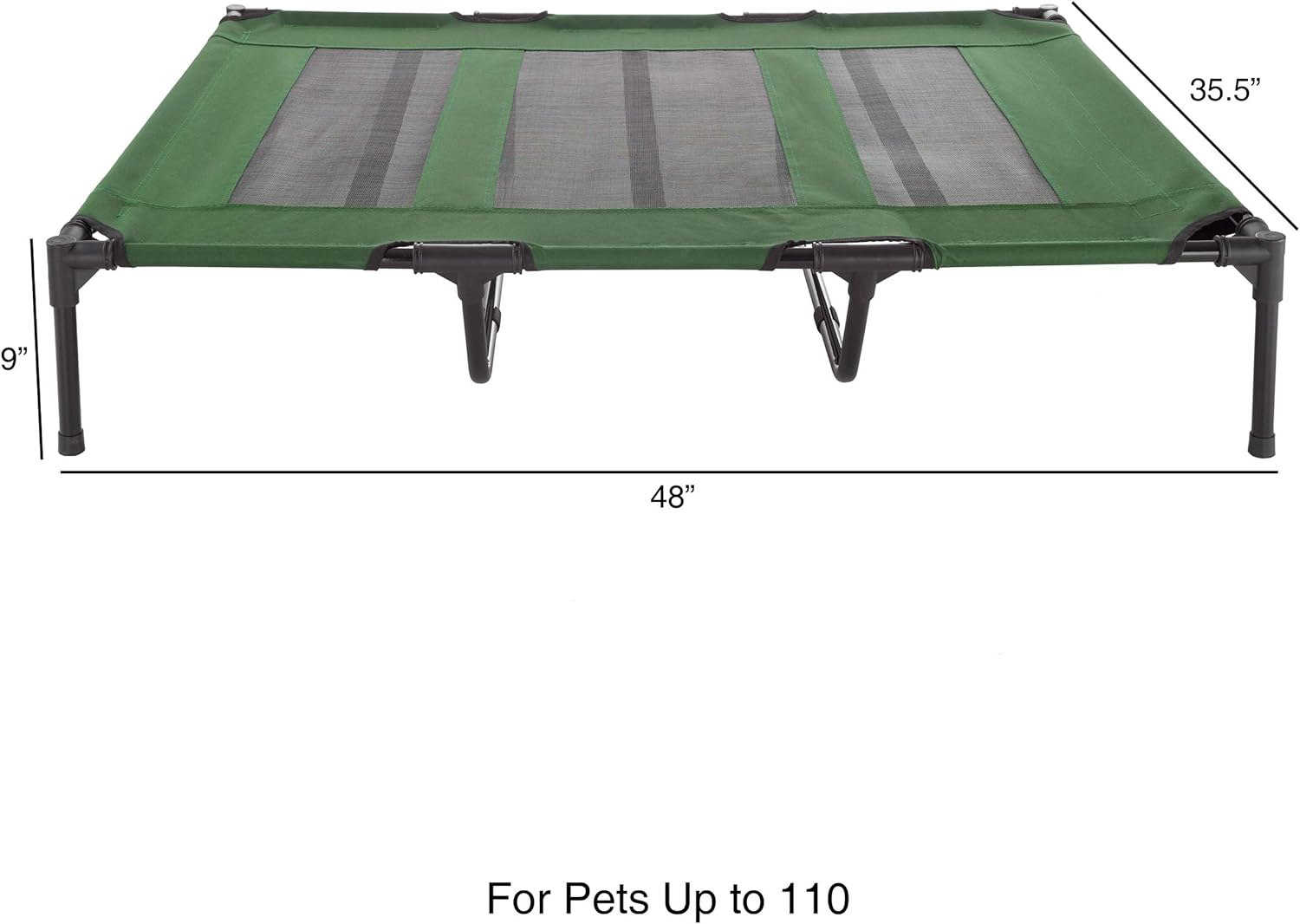 Lit surélevé pour chien – Lit portable pour animal de compagnie de 76,2 x 61 cm avec pieds antidérapants – Lit pour chien ou chiot pour intérieur/extérieur pour animaux jusqu'à 22,7 kg (bleu)