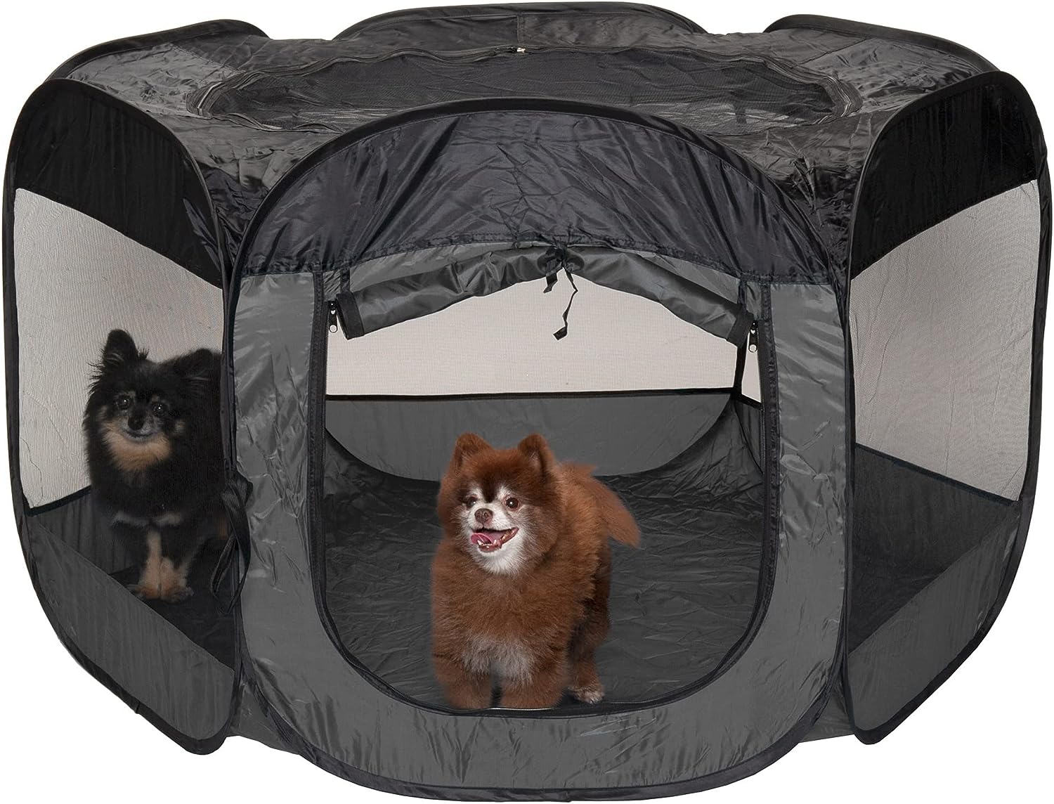 Furhaven Pop Up Playpen Pet Tent Playground - Gray, Small