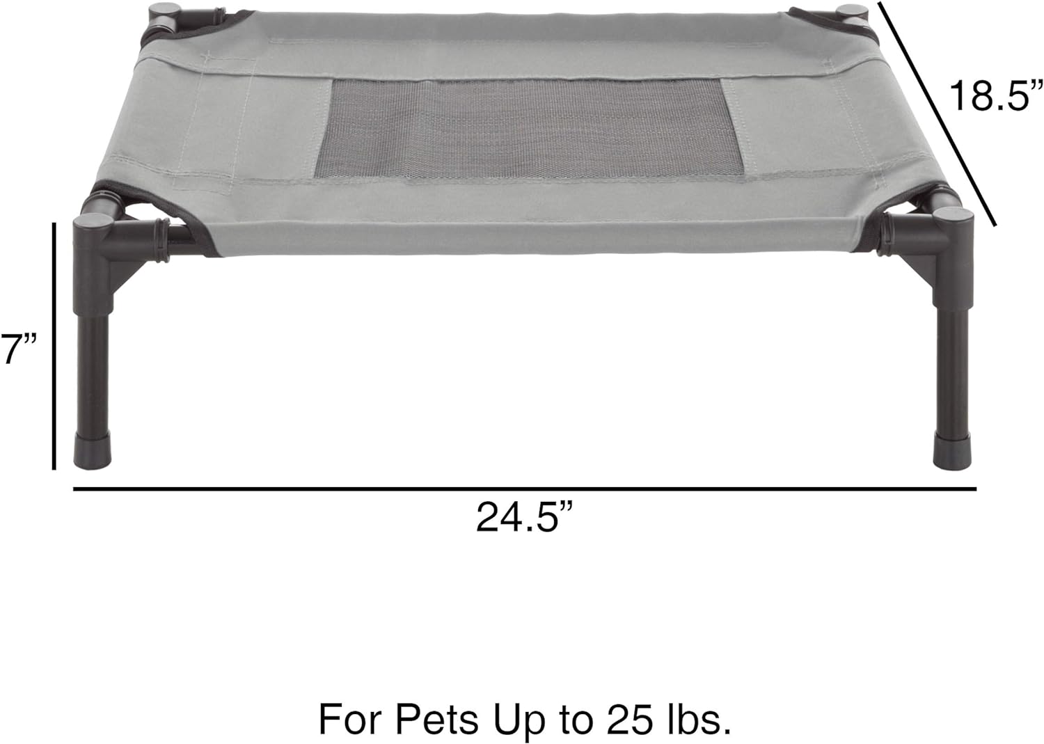 Elevated Dog Bed - 30x24-Inch Portable Pet Bed with Non-Slip Feet - Indoor/Outdoor Dog Cot or Puppy Bed for Pets up to 50lbs by (Blue)