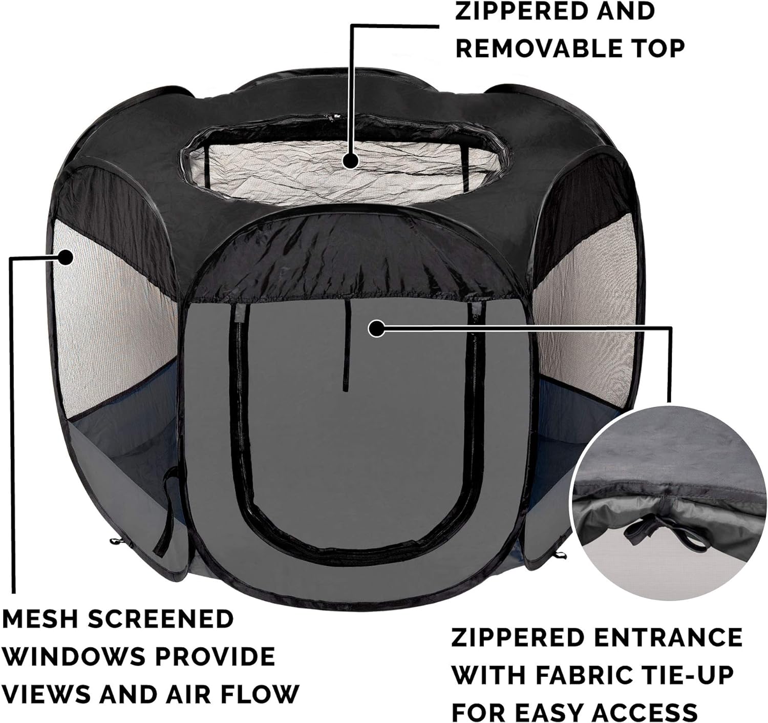 Furhaven Pop Up Playpen Pet Tent Playground - Gray, Small