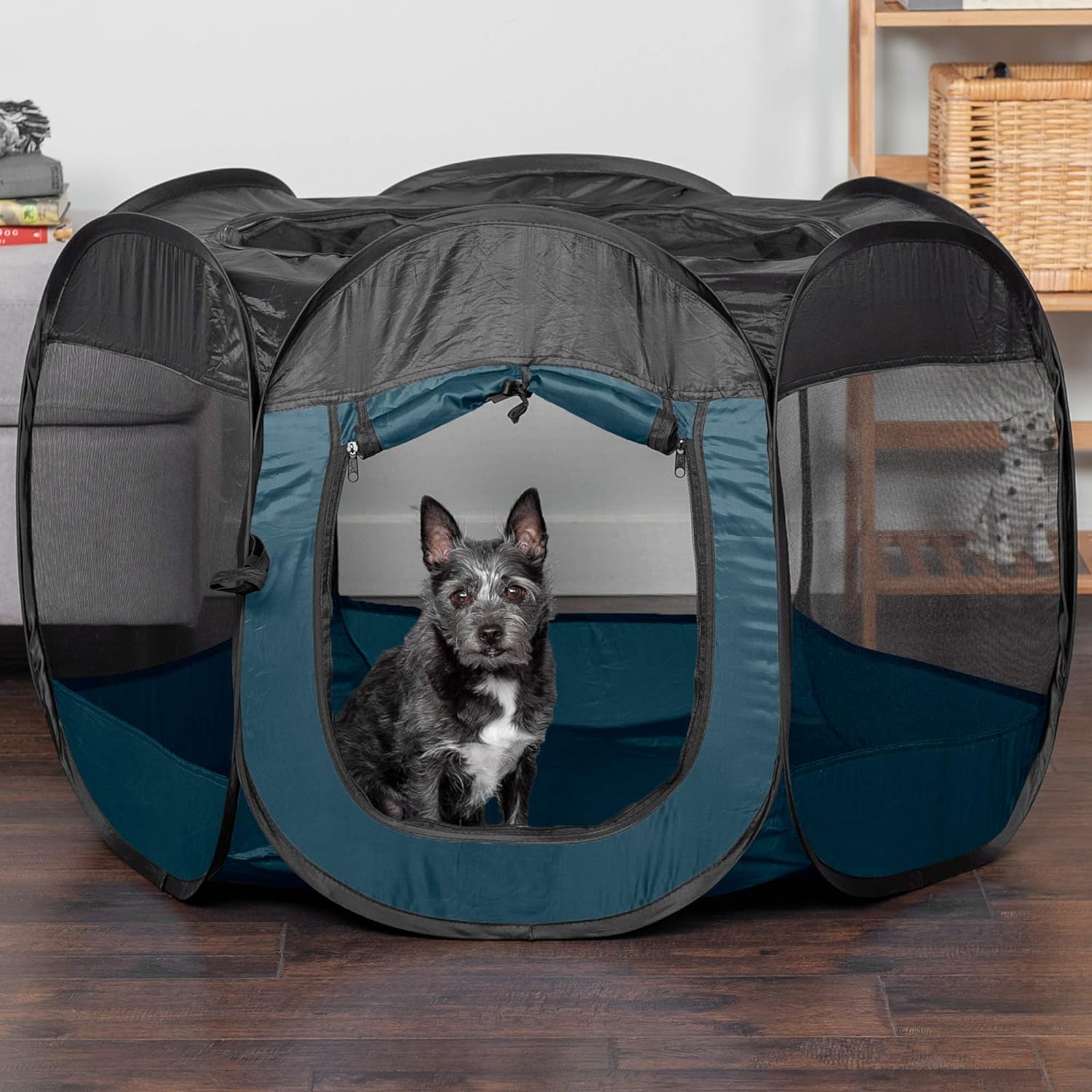 Furhaven Pop Up Playpen Pet Tent Playground - Gray, Small