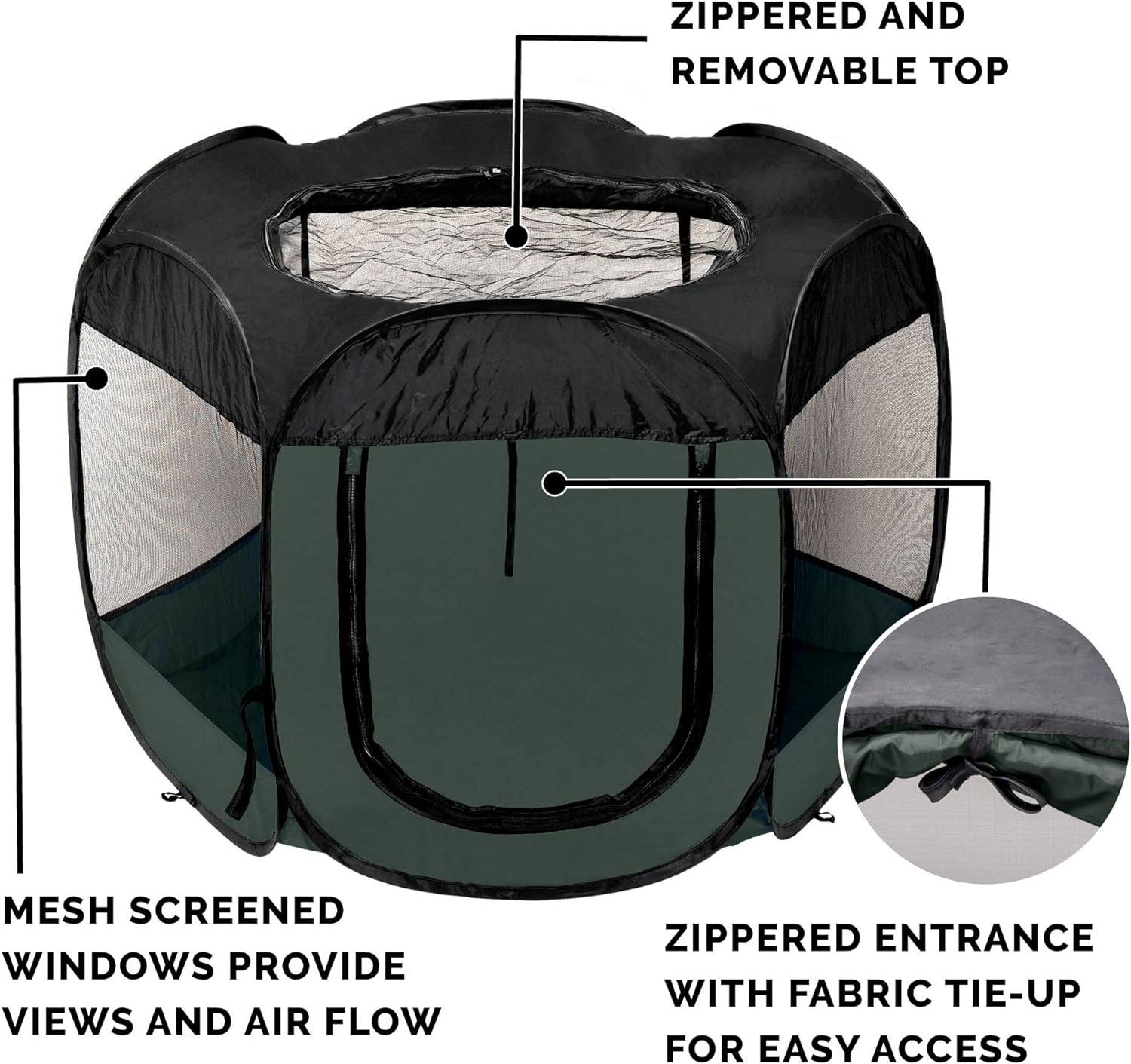 Furhaven Pop Up Playpen Pet Tent Playground - Gray, Small