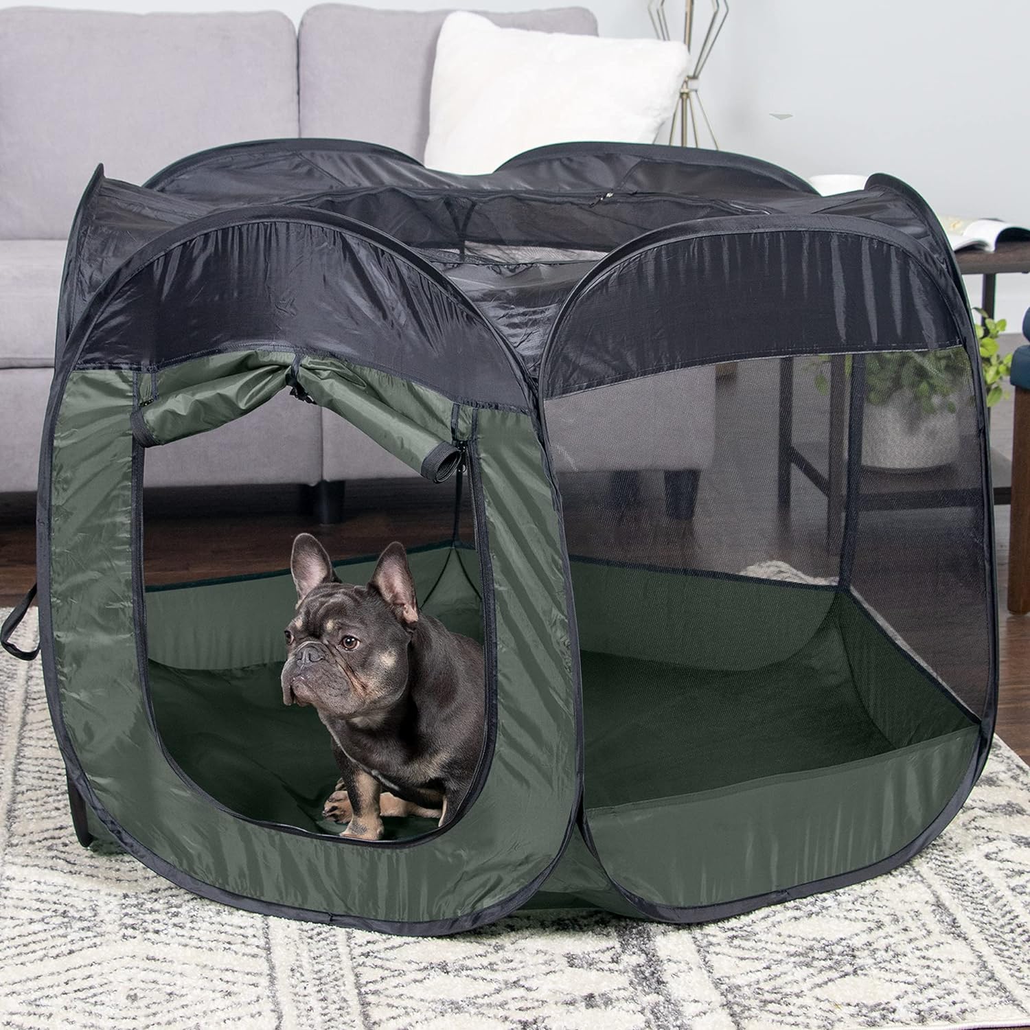 Furhaven Pop Up Playpen Pet Tent Playground - Gray, Small