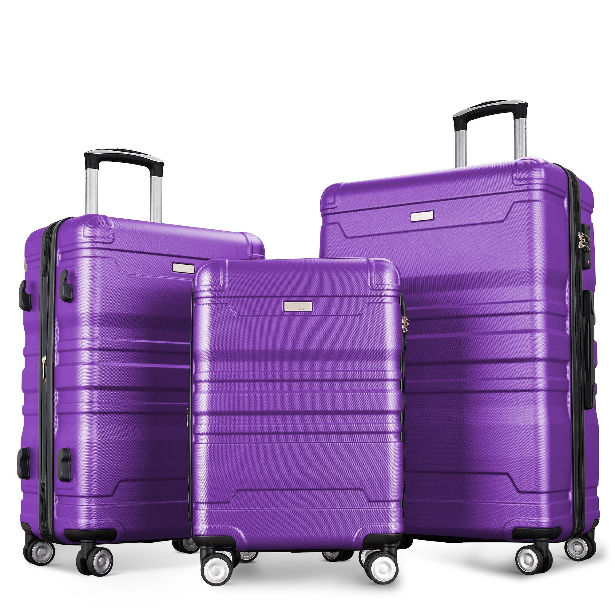 Luggage Sets New Model Expandable ABS Hardshell 3pcs Clearance Luggage (purple)