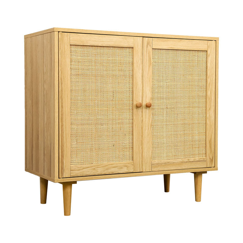 Rattan Storage Cabinet: Accent Cabinet with Doors Buffet Cabinet with Storage for Living Room Hallway Bedroom