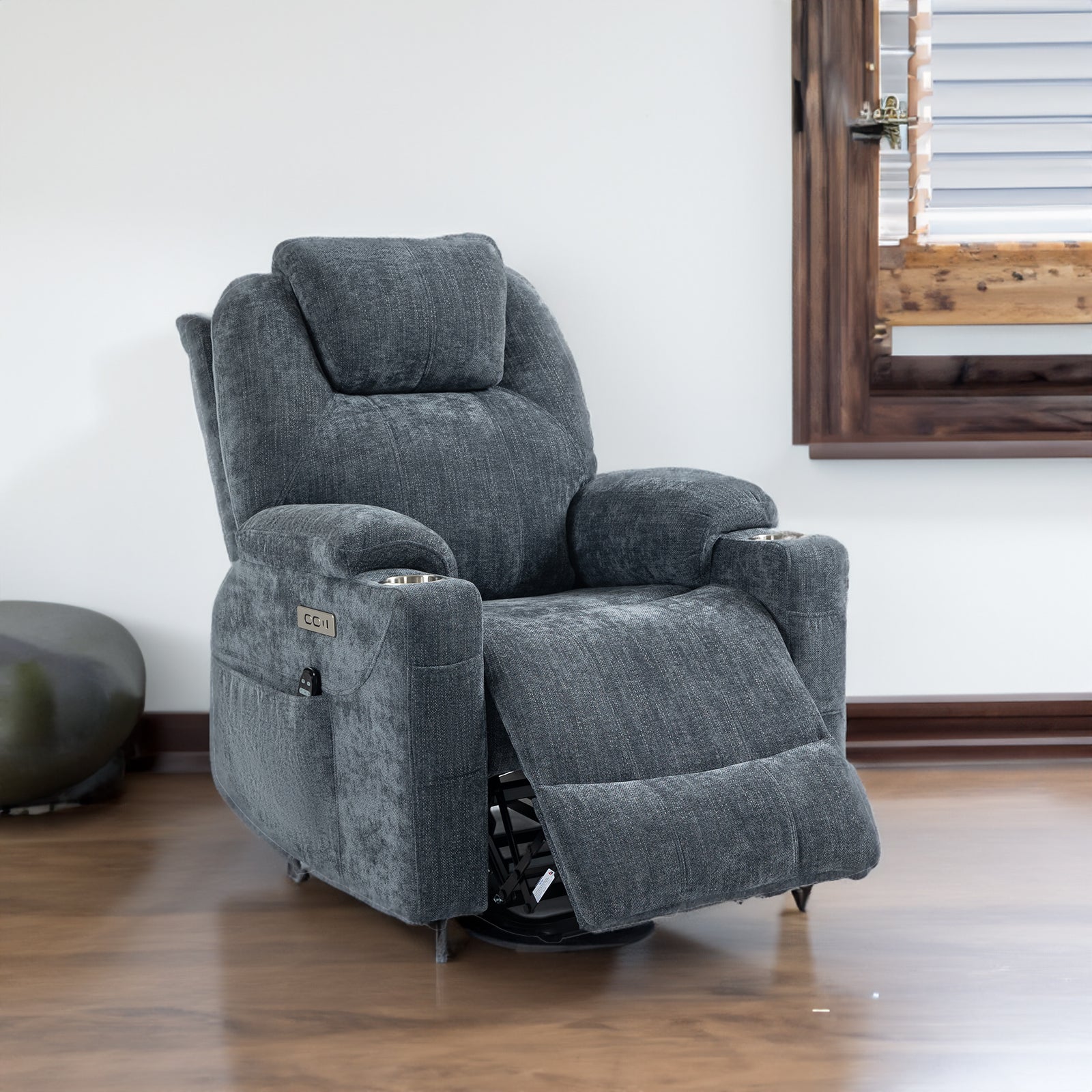 Chenille Power Lift Recliner Chair. Okin Motor. Up To 350 LBS