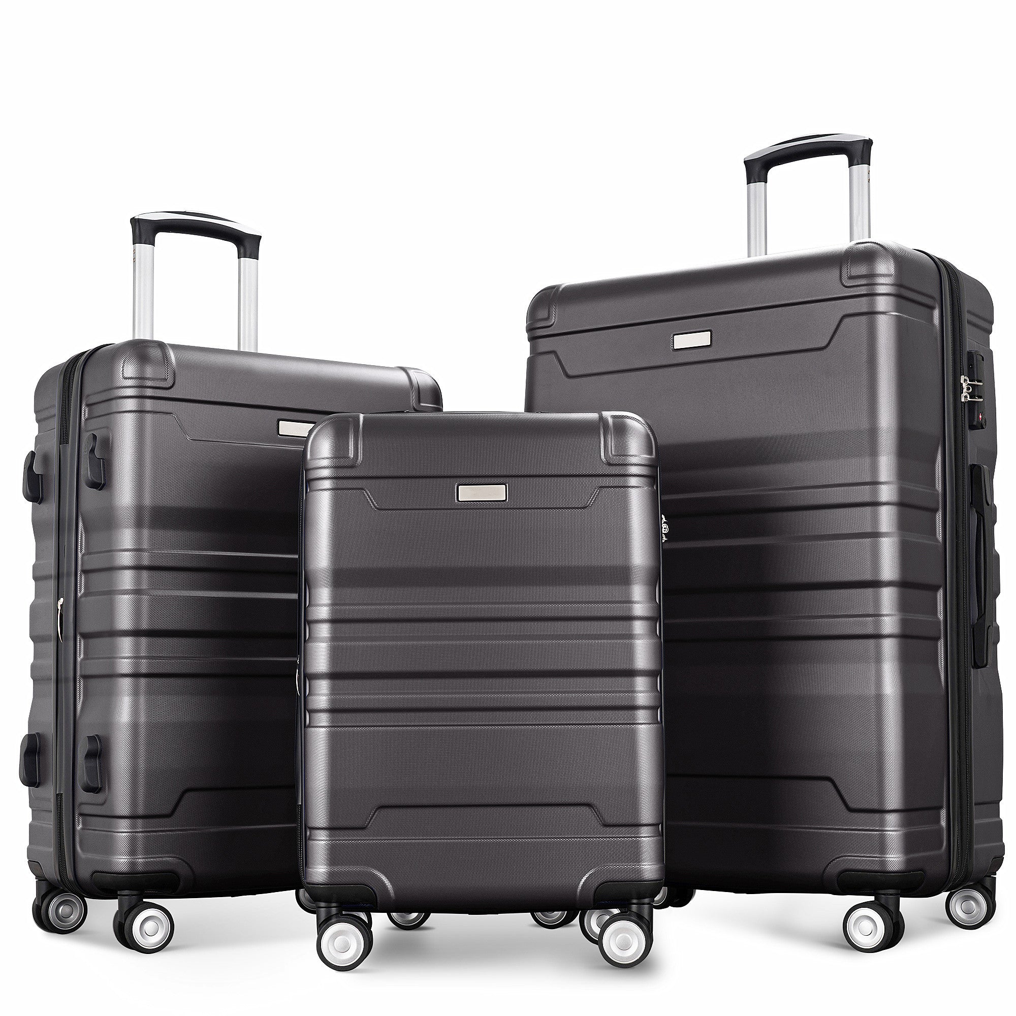Luggage Sets New Model Expandable ABS Hardshell 3pcs Clearance Luggage (dark gray)