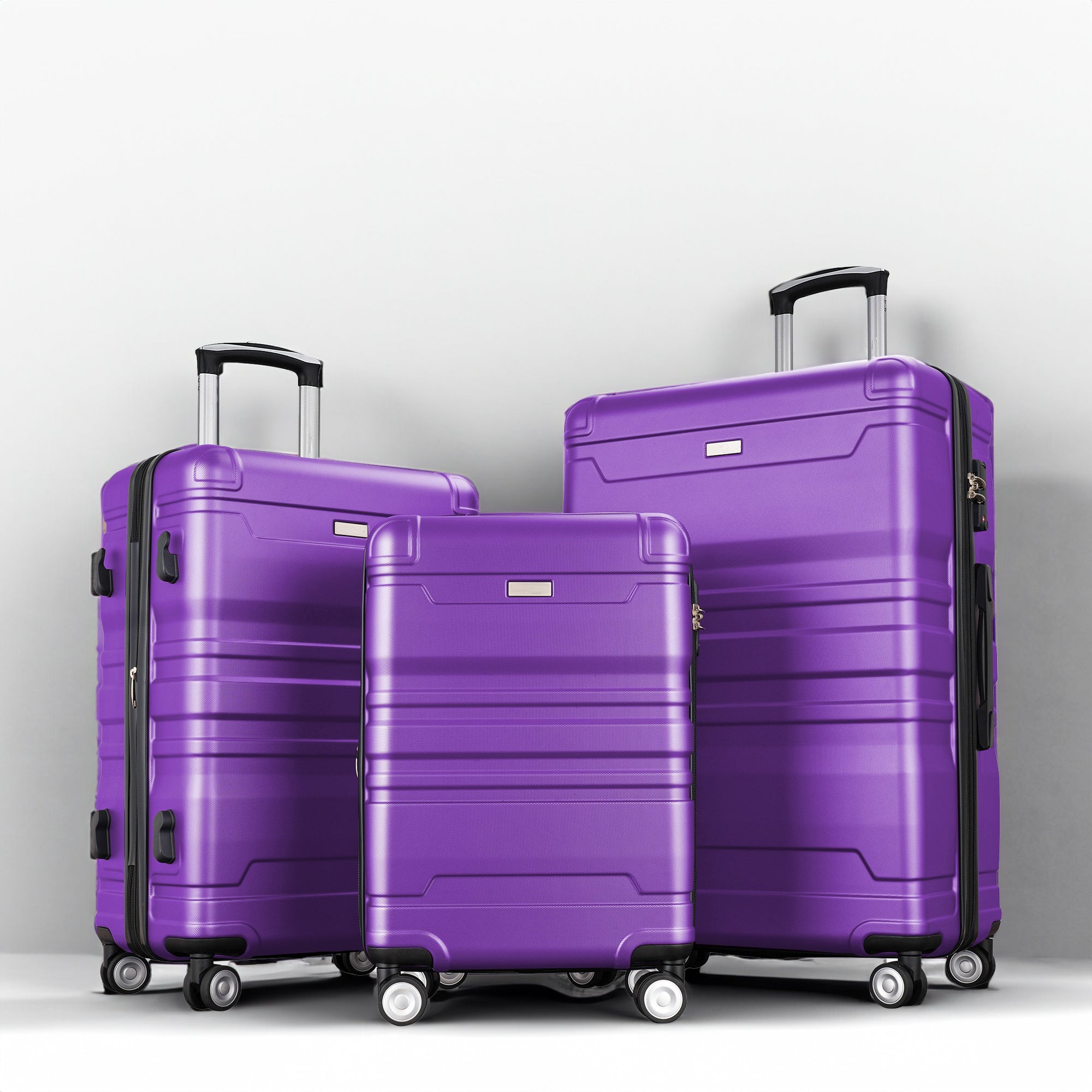 Luggage Sets New Model Expandable ABS Hardshell 3pcs Clearance Luggage (purple)