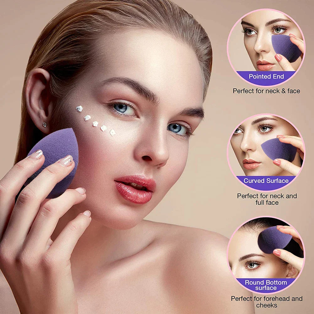 4 Piece Sponge Makeup Blender Set - Perfect Tool for Applying Foundation, Powder, Blush, and More