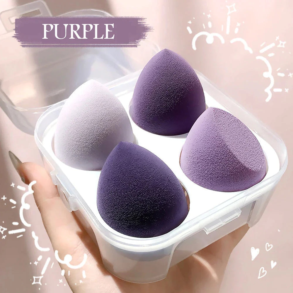 4 Piece Sponge Makeup Blender Set - Perfect Tool for Applying Foundation, Powder, Blush, and More