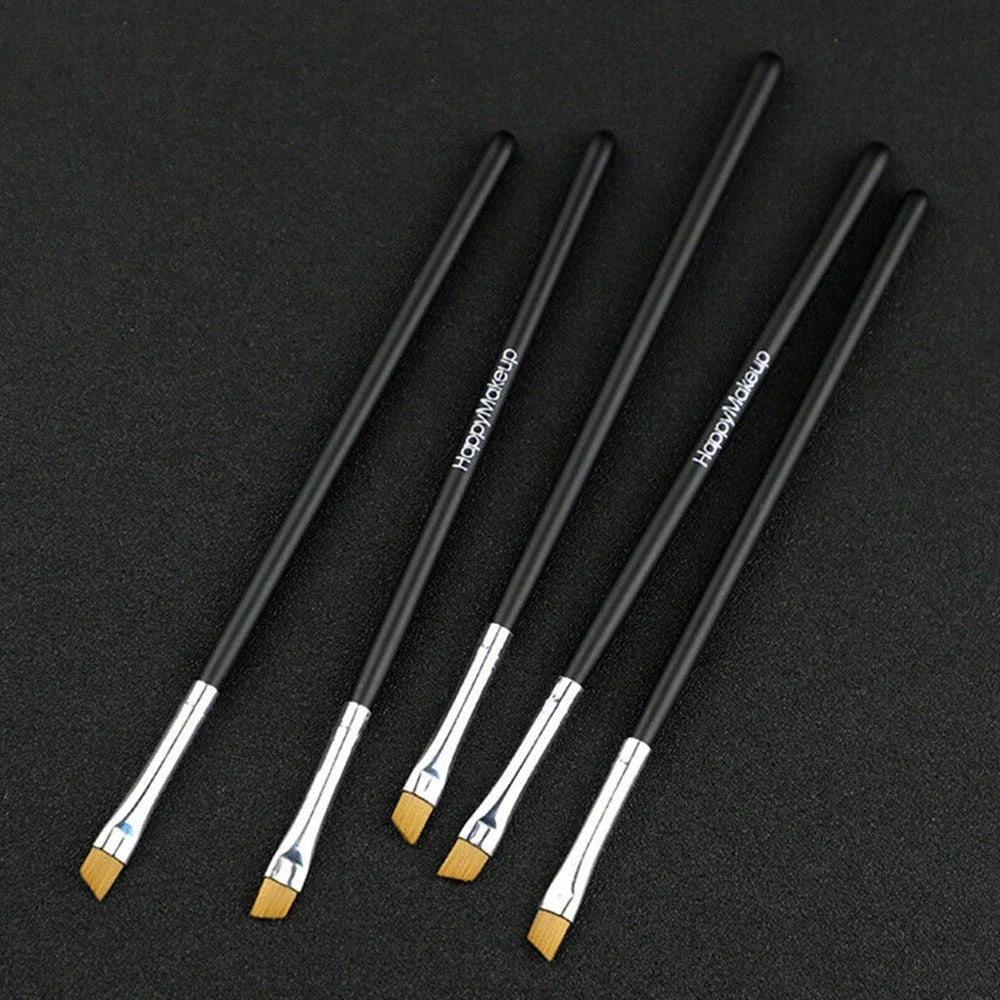 5Pcs Professional Black Eyebrow Inclined Flat Angled Brush Makeup Tool Wooden Pole Eyeliner Eyeshadow Eye Brow Women Cosmetic