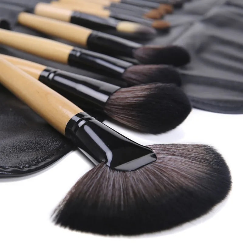 24-Piece Professional Makeup Brush Set with Gift Bag - Cosmetics Brushes for Eyebrow, Powder, Foundation, Shadows - High-Quality Pinceaux Make Up Tools