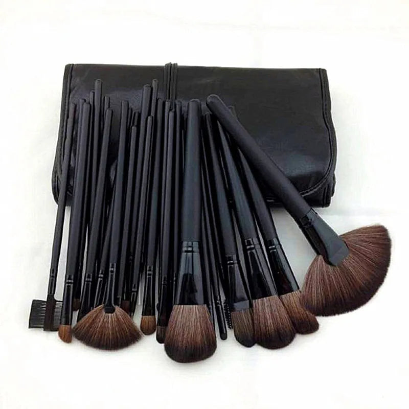 24-Piece Professional Makeup Brush Set with Gift Bag - Cosmetics Brushes for Eyebrow, Powder, Foundation, Shadows - High-Quality Pinceaux Make Up Tools