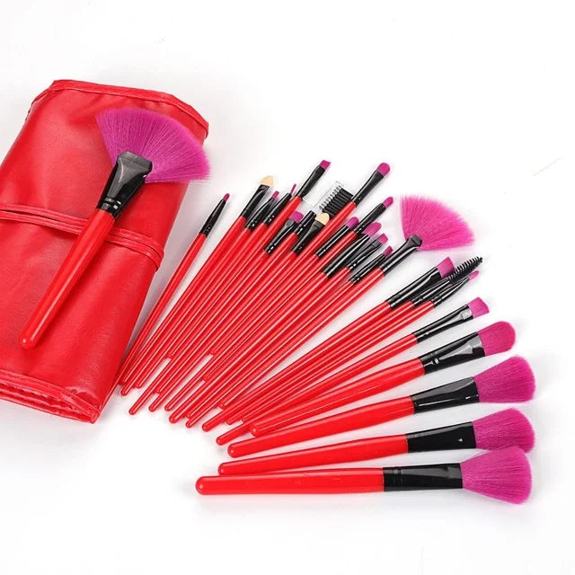 24-Piece Professional Makeup Brush Set with Gift Bag - Cosmetics Brushes for Eyebrow, Powder, Foundation, Shadows - High-Quality Pinceaux Make Up Tools