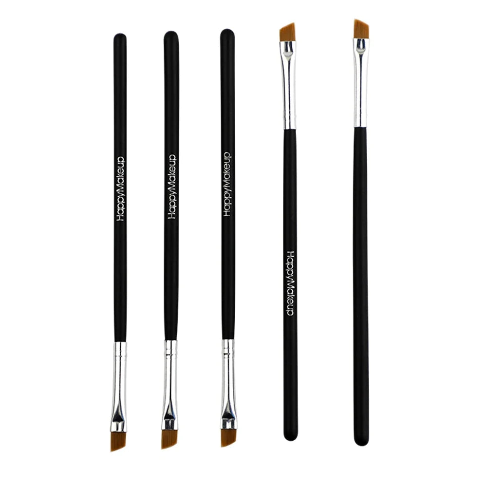 5Pcs Professional Black Eyebrow Inclined Flat Angled Brush Makeup Tool Wooden Pole Eyeliner Eyeshadow Eye Brow Women Cosmetic