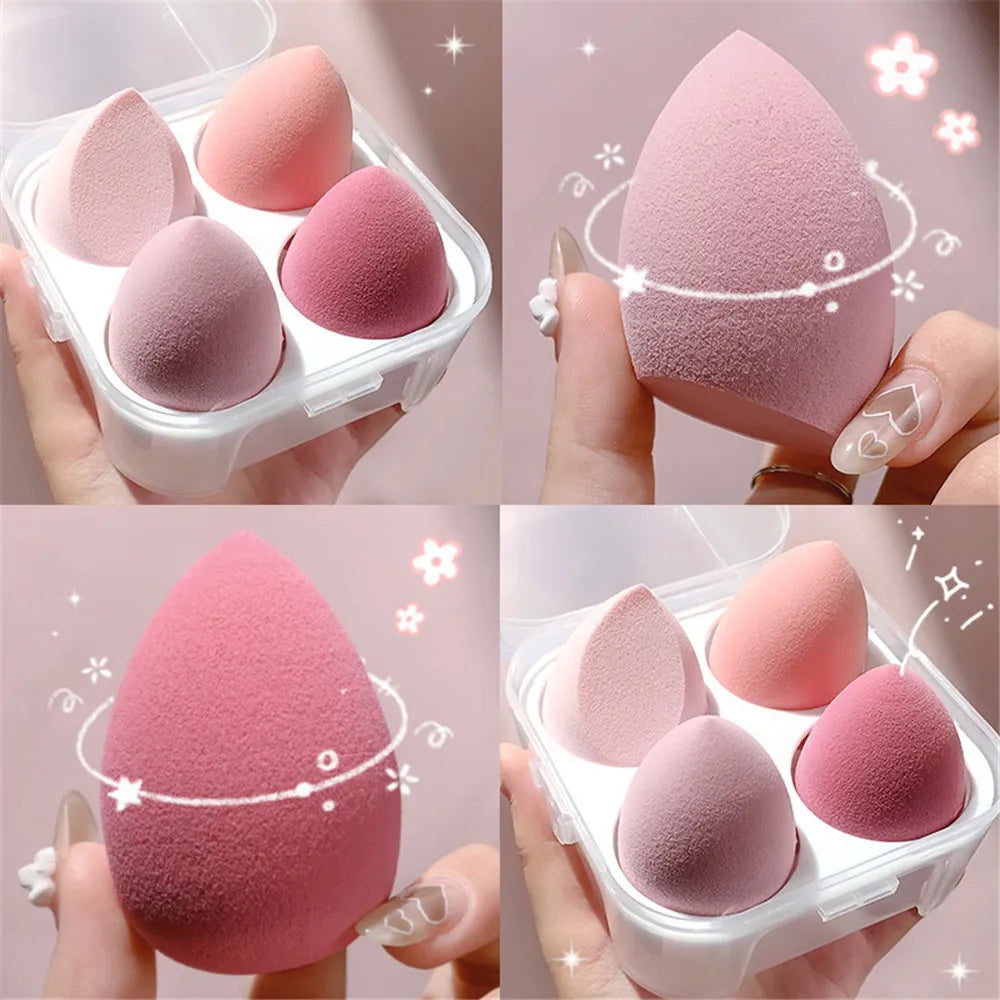 4 Piece Sponge Makeup Blender Set - Perfect Tool for Applying Foundation, Powder, Blush, and More